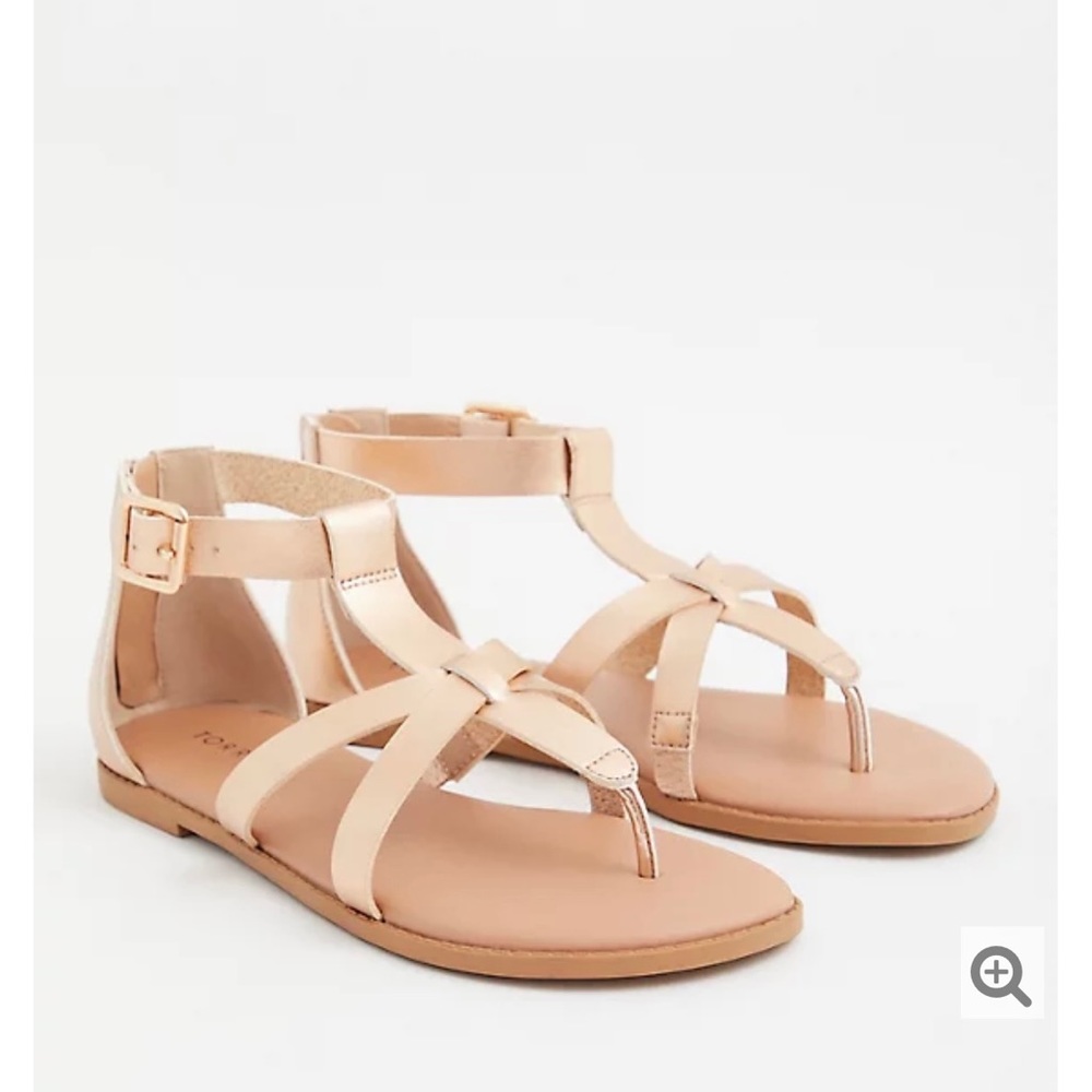 TORRID ROSE GOLD T-STRAP GLADIATOR SANDAL WW